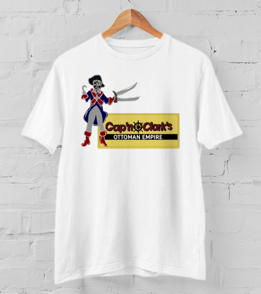 Cap'n Clark's Ottoman Empire Pirate With Crossed Swords T-Shirt