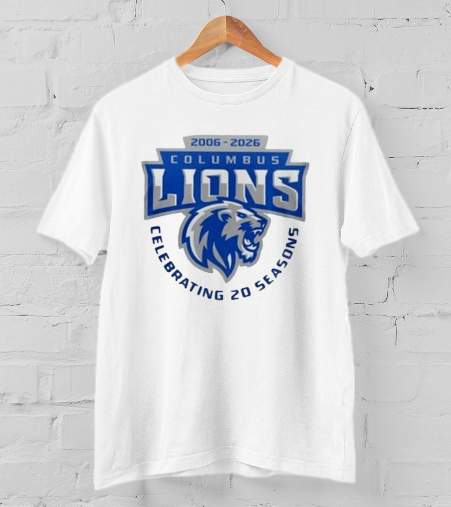 Columbus Lions Celebrating 20 Seasons 2006 2026 T-Shirt