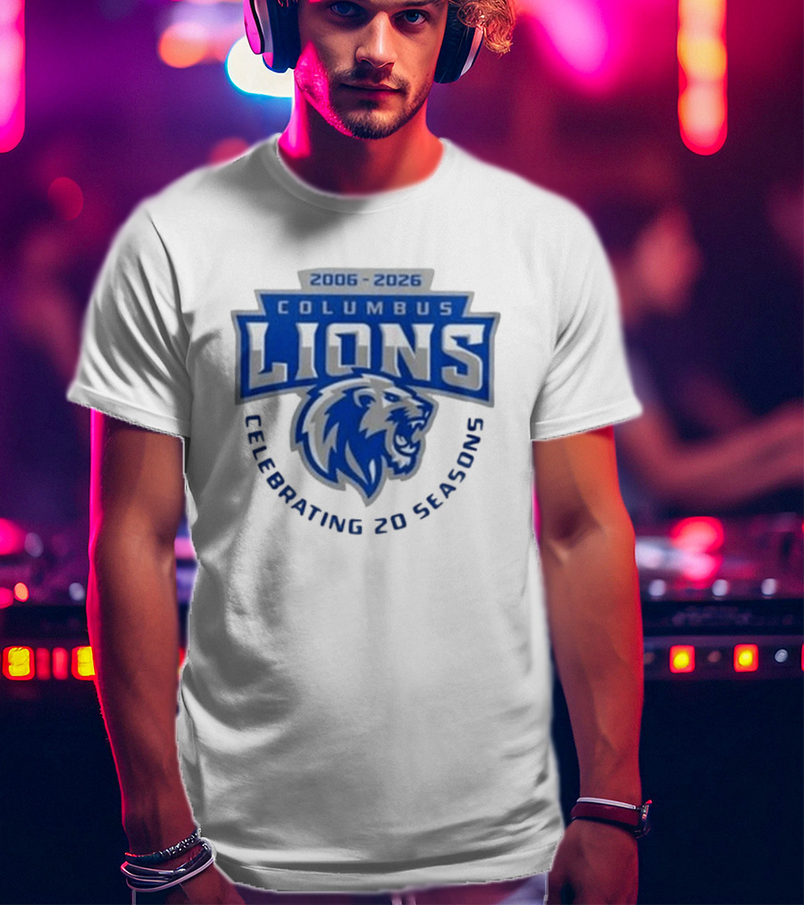 Columbus Lions Celebrating 20 Seasons 2006 2026 T-Shirt