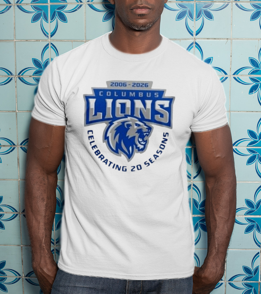 Columbus Lions Celebrating 20 Seasons 2006 2026 T-Shirt