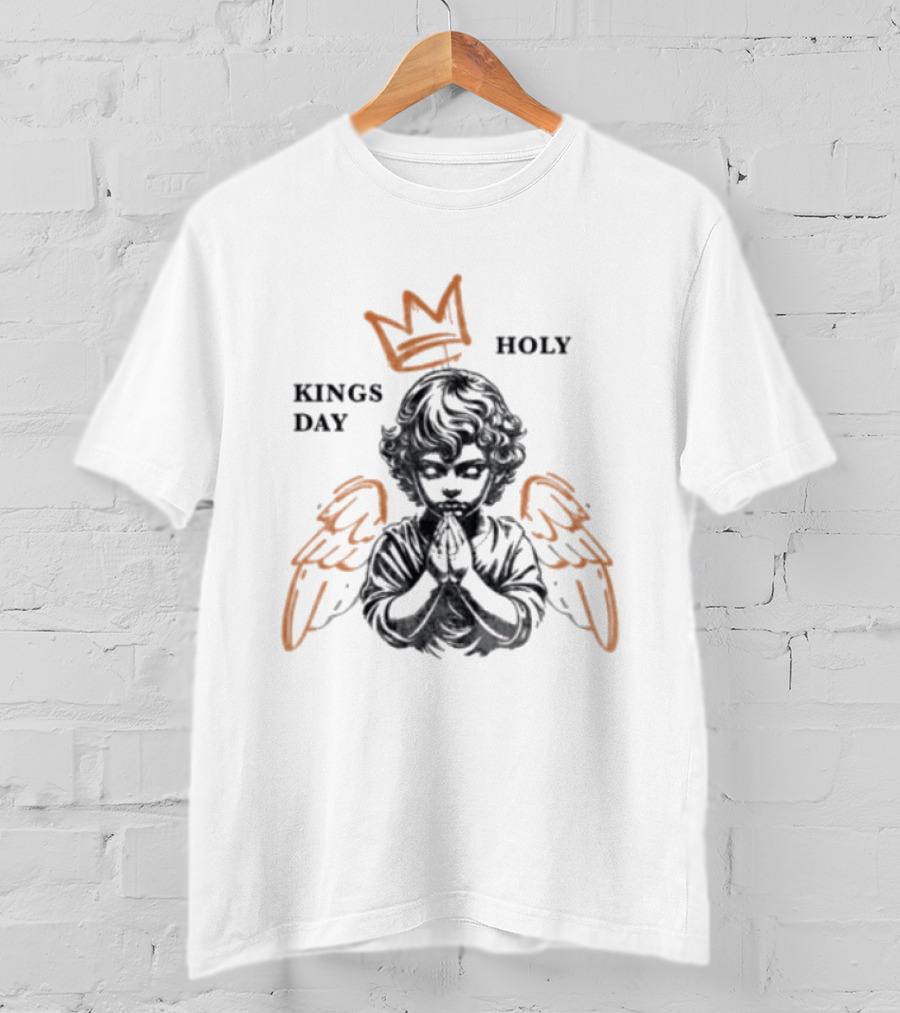 Dirty Workz Holy Kingsday The Saints Netherlands 2026 Angel With Crown And Wings T-Shirt
