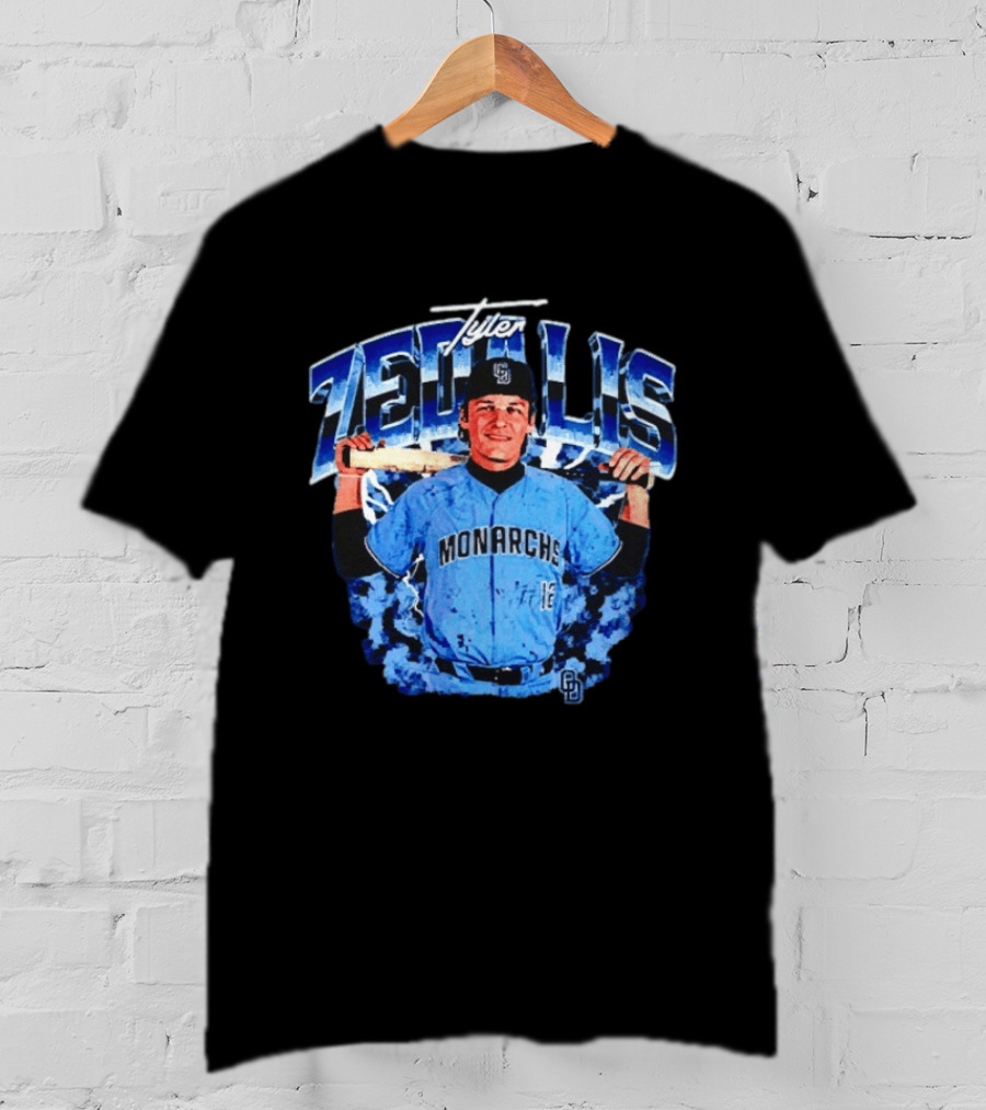 Tyler Zedalis Monarchs Baseball Player Blue Jersey T-Shirt