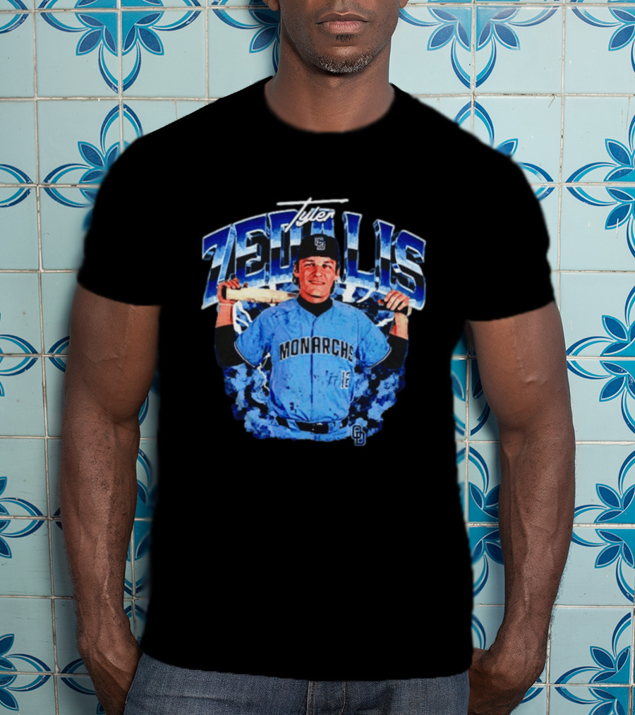 Tyler Zedalis Monarchs Baseball Player Blue Jersey T-Shirt