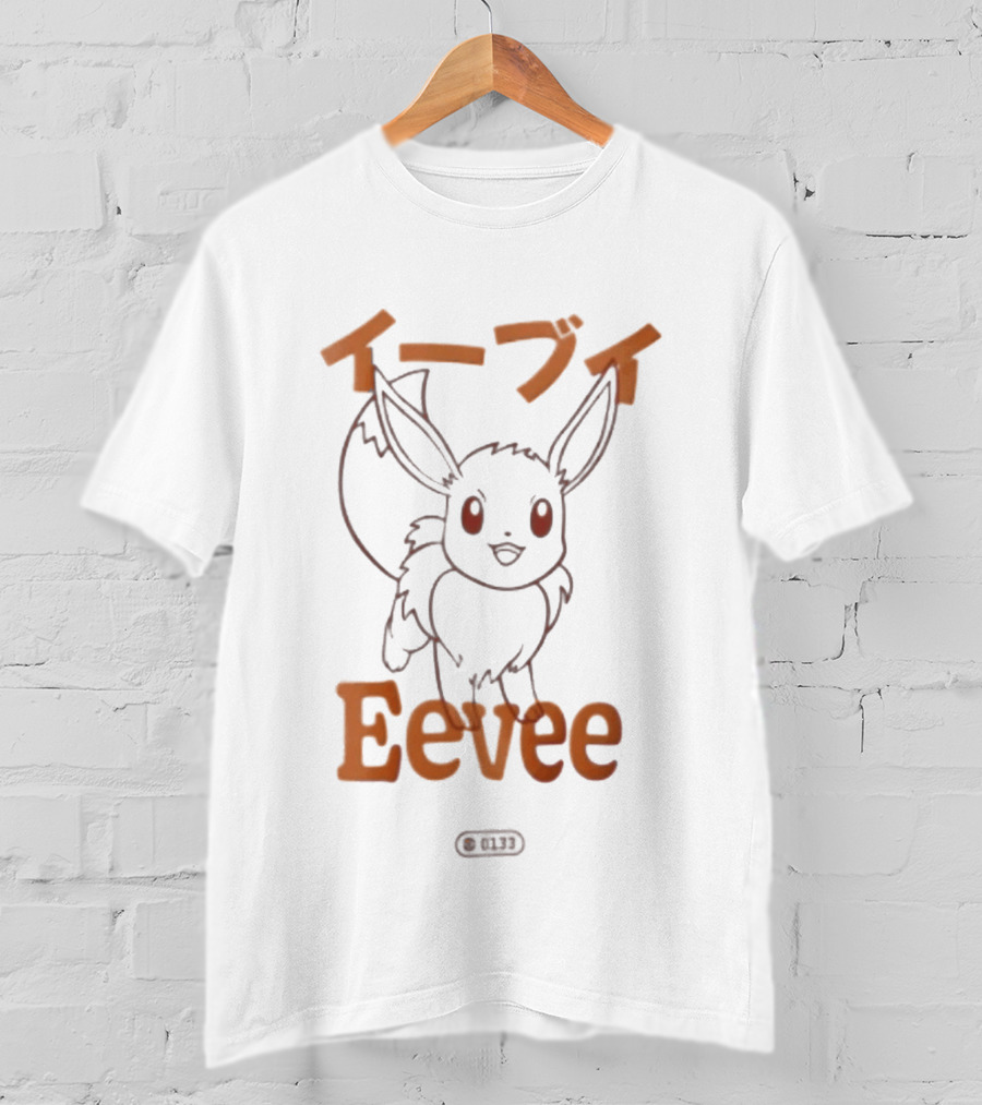 Japanese Minimalist Eevee Streetwear Fashion Anime T-Shirt