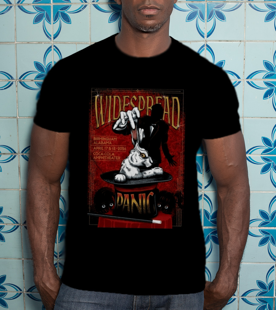 Widespread Panic Birmingham Alabama April 17 18 2026 Coca Cola Amphitheater Rabbit Outta The Hat T-Shirt