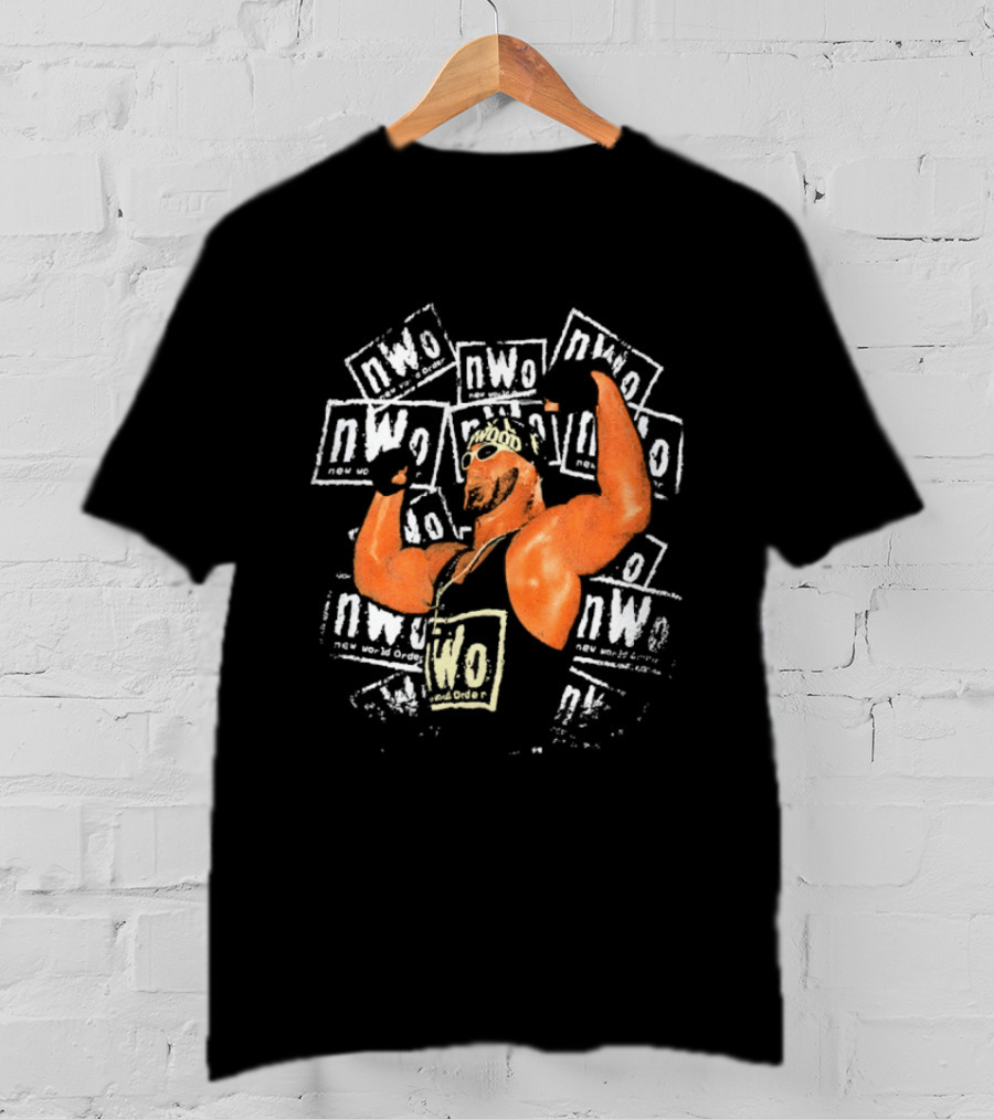 Hollywood Hulk Hogan Flexing With NWo Repeated T-Shirt