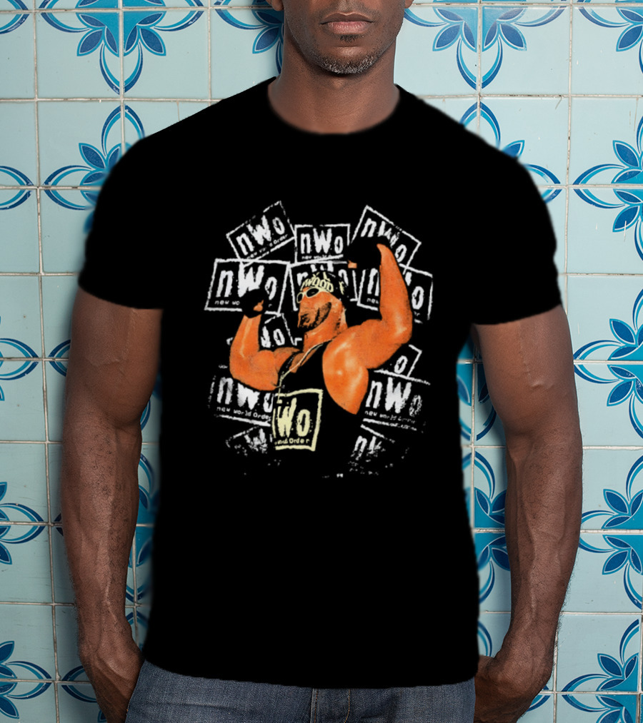 Hollywood Hulk Hogan Flexing With NWo Repeated T-Shirt