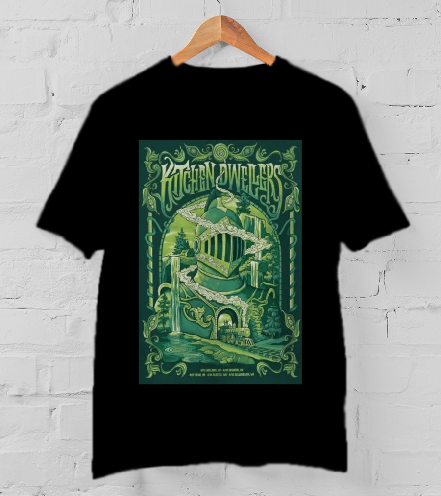 Kitchen Dwellers April 2026 Tour With Train And Nature T-Shirt
