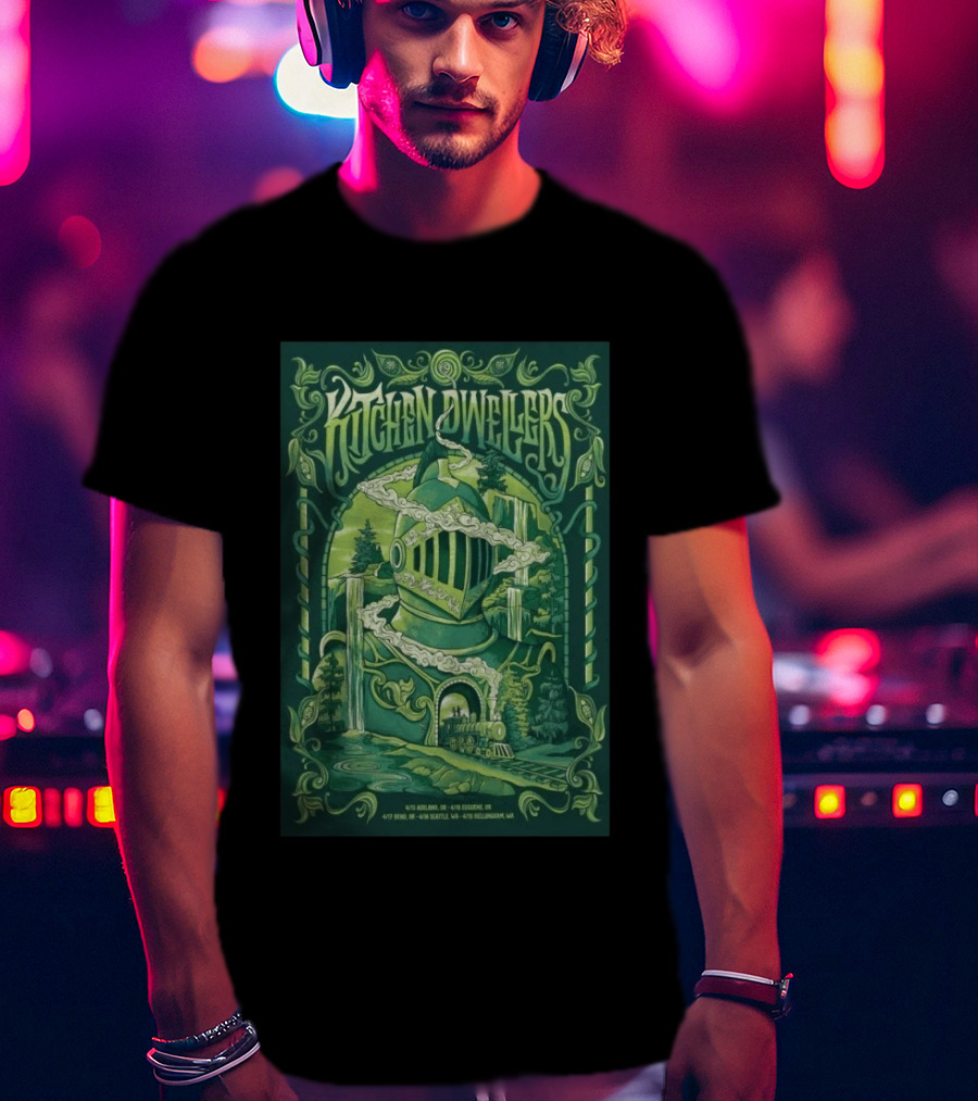 Kitchen Dwellers April 2026 Tour With Train And Nature T-Shirt