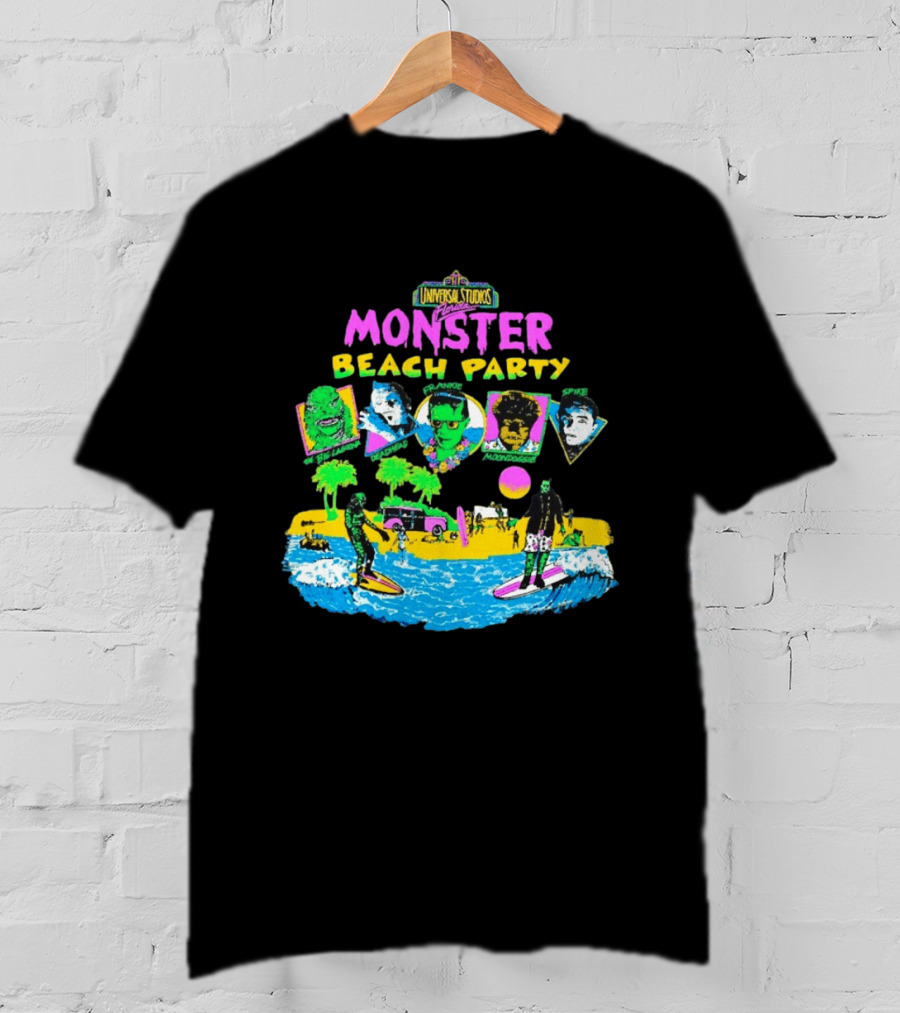 Universal Studios Florida Monster Beach Party The Big Lagoona Deadhead Frankie Retro Style Fun T-Shirt