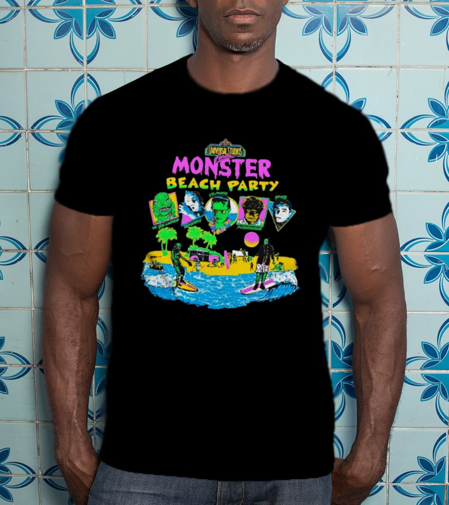 Universal Studios Florida Monster Beach Party The Big Lagoona Deadhead Frankie Retro Style Fun T-Shirt
