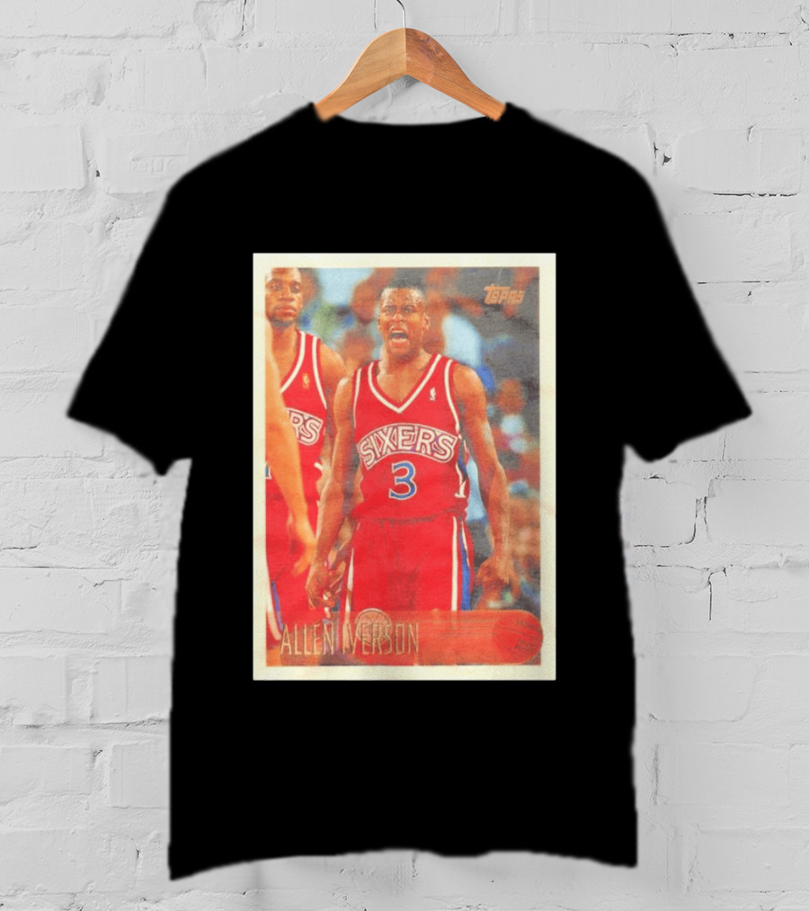 Allen Iverson Topps Philadelphia 76ers NBA Card T-Shirt