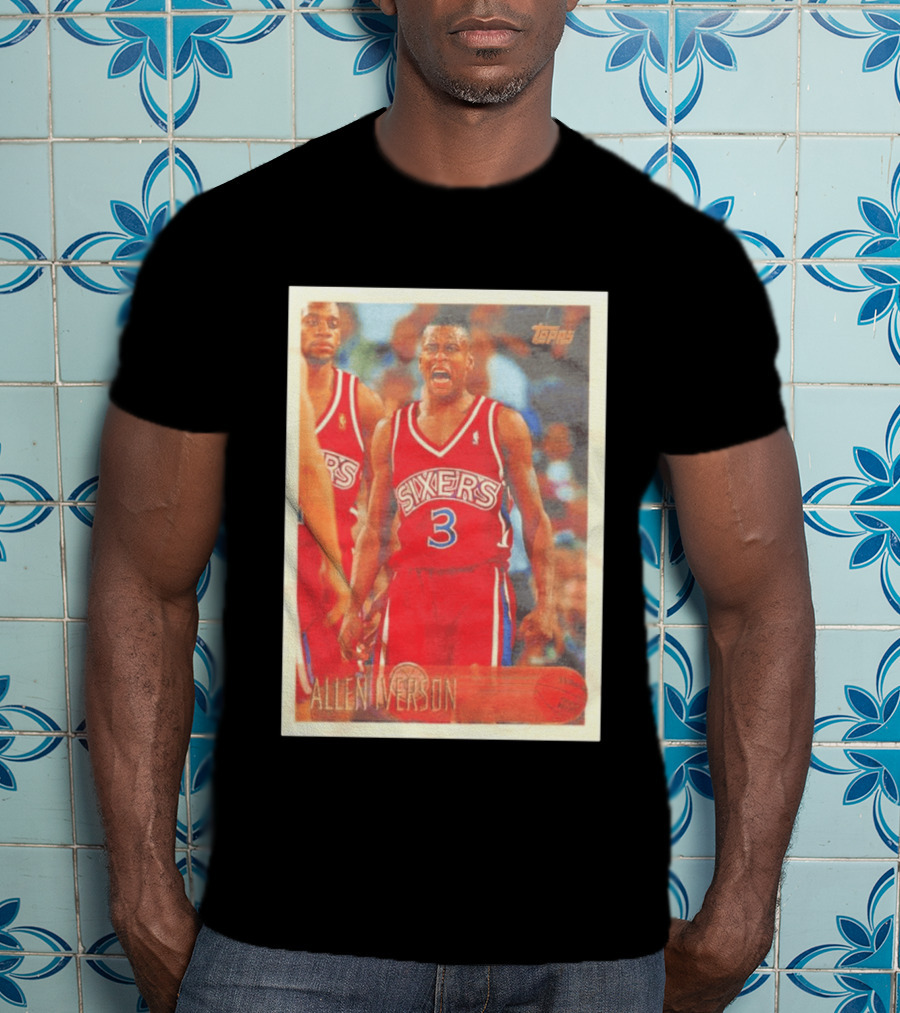 Allen Iverson Topps Philadelphia 76ers NBA Card T-Shirt