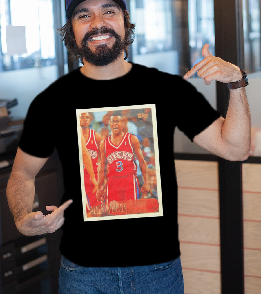 Allen Iverson Topps Philadelphia 76ers NBA Card T-Shirt