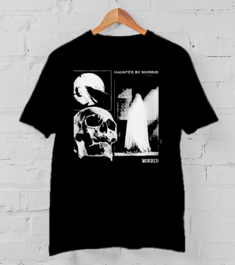 Haunted By Morbid Skull And Ghost Imagery Morbid Podcast T-Shirt