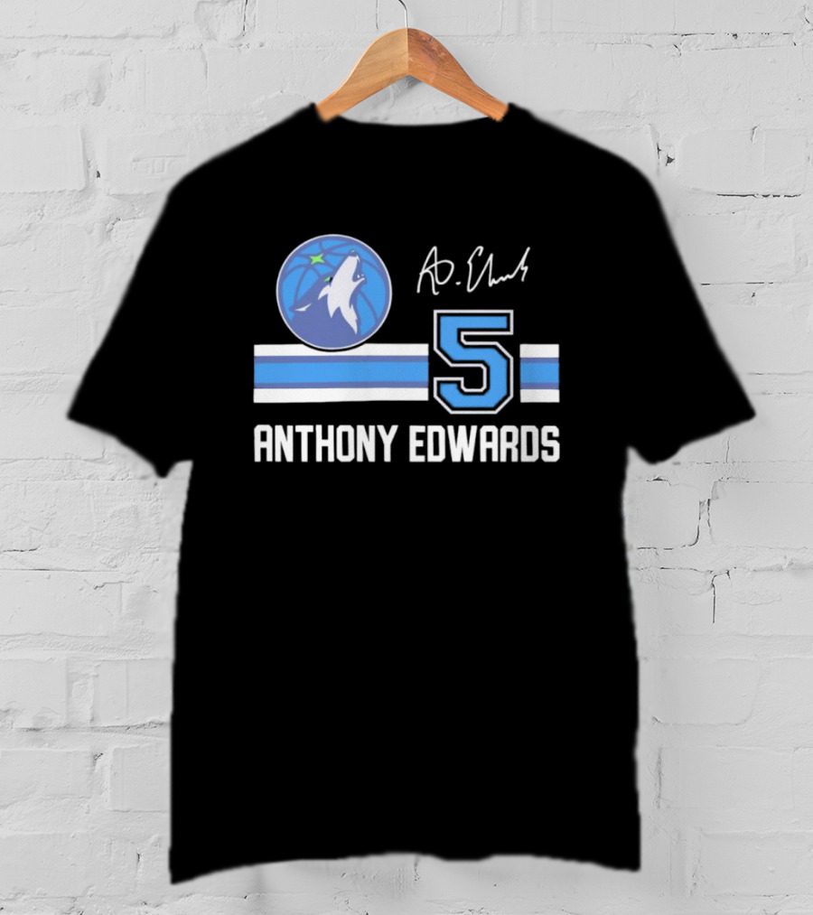Anthony Edwards Minnesota Timberwolves 5 NBA Signature T-Shirt
