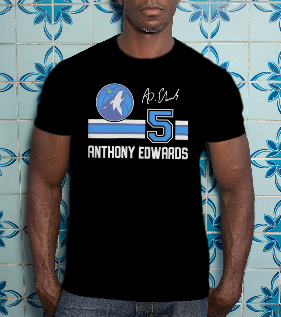 Anthony Edwards Minnesota Timberwolves 5 NBA Signature T-Shirt
