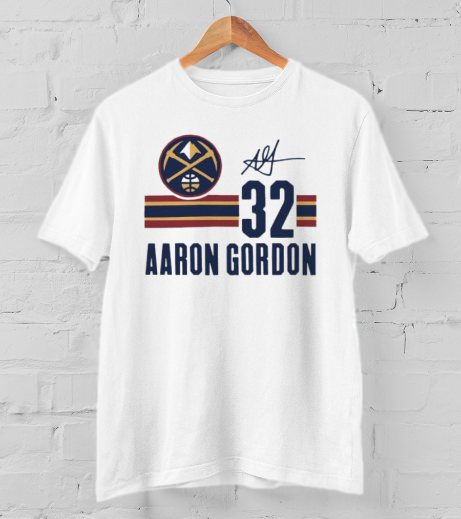 Aaron Gordon Denver Nuggets NBA 32 Basketball Signature T-Shirt