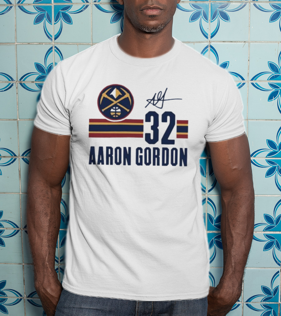 Aaron Gordon Denver Nuggets NBA 32 Basketball Signature T-Shirt