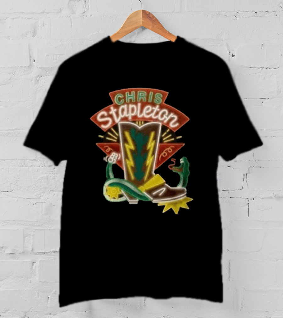 Chris Stapleton All America Road Tour Neon Boot And Snake T-Shirt