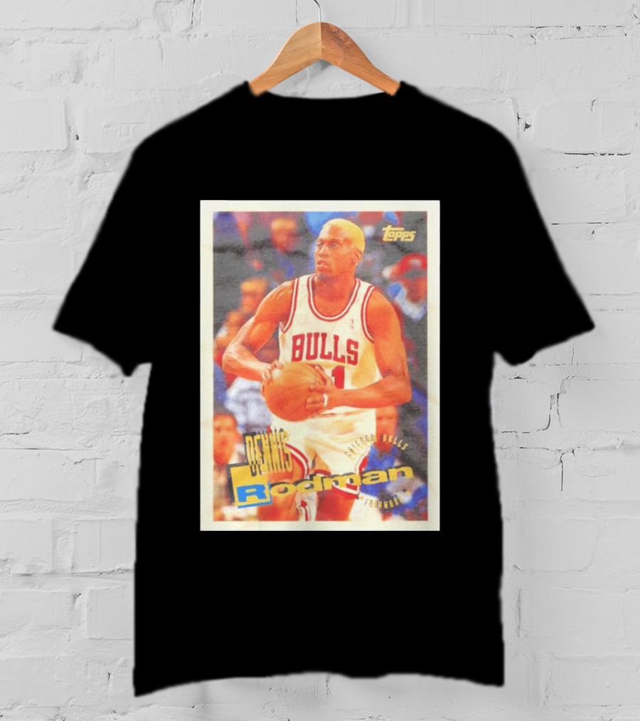 Dennis Rodman Chicago Bulls Topps Card NBA Forward T-Shirt