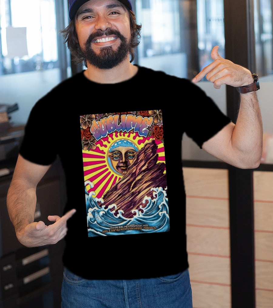 Sublime April 18 2026 Red Rocks Amphitheatre Morrison CO Performing Their Greatest Hits Sun Ocean Waves T-Shirt