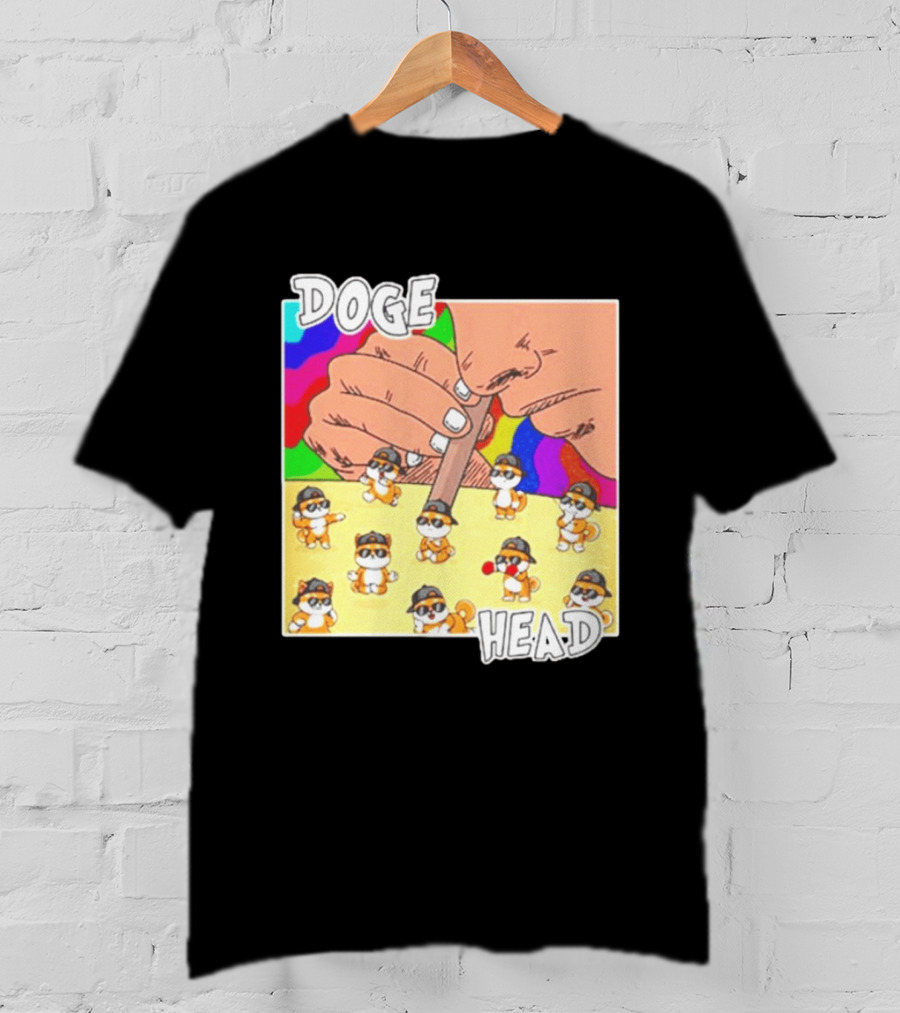 Doge Head Meme Cartoon With Dogs And Sunglasses T-Shirt