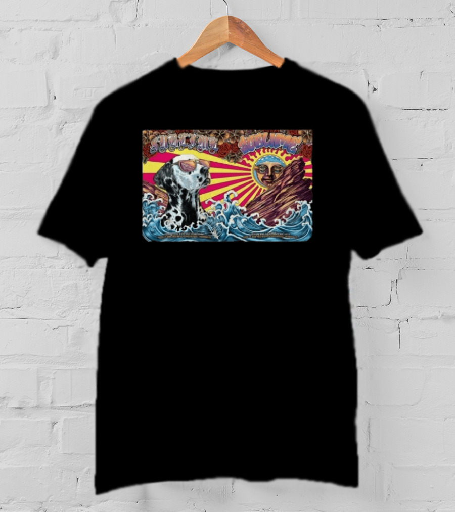 Sublime Red Rocks 2026 Dog Waves Sunburst Psychedelic T-Shirt