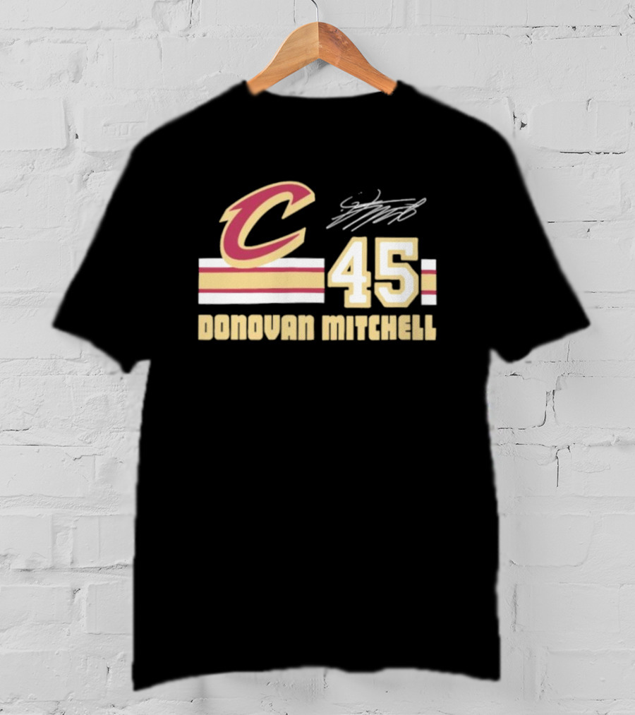 Cleveland Cavaliers Donovan Mitchell 45 Signature NBA T-Shirt