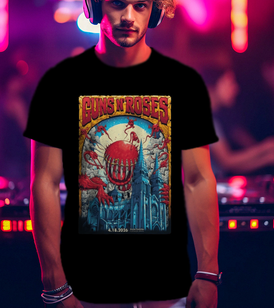 Guns N' Roses 4 18 2026 Fortaleza Brazil Arena Castelão Event Venom Cathedral T-Shirt