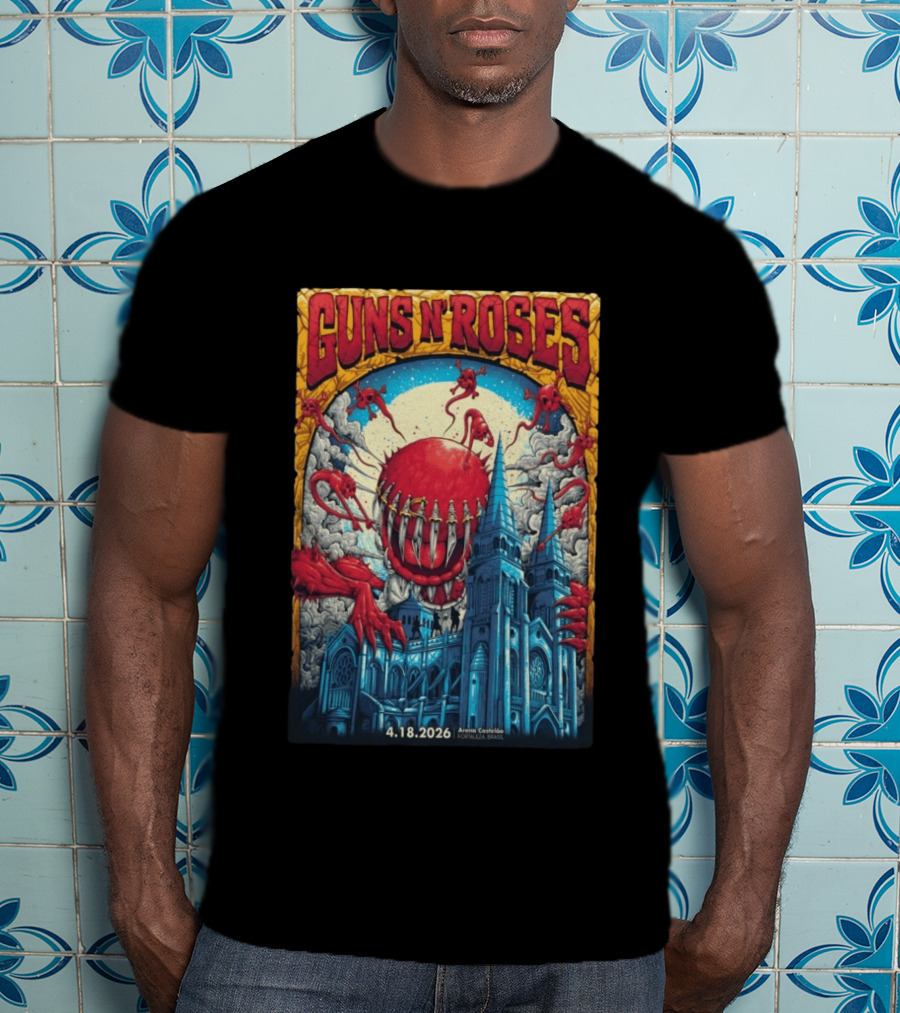 Guns N' Roses 4 18 2026 Fortaleza Brazil Arena Castelão Event Venom Cathedral T-Shirt