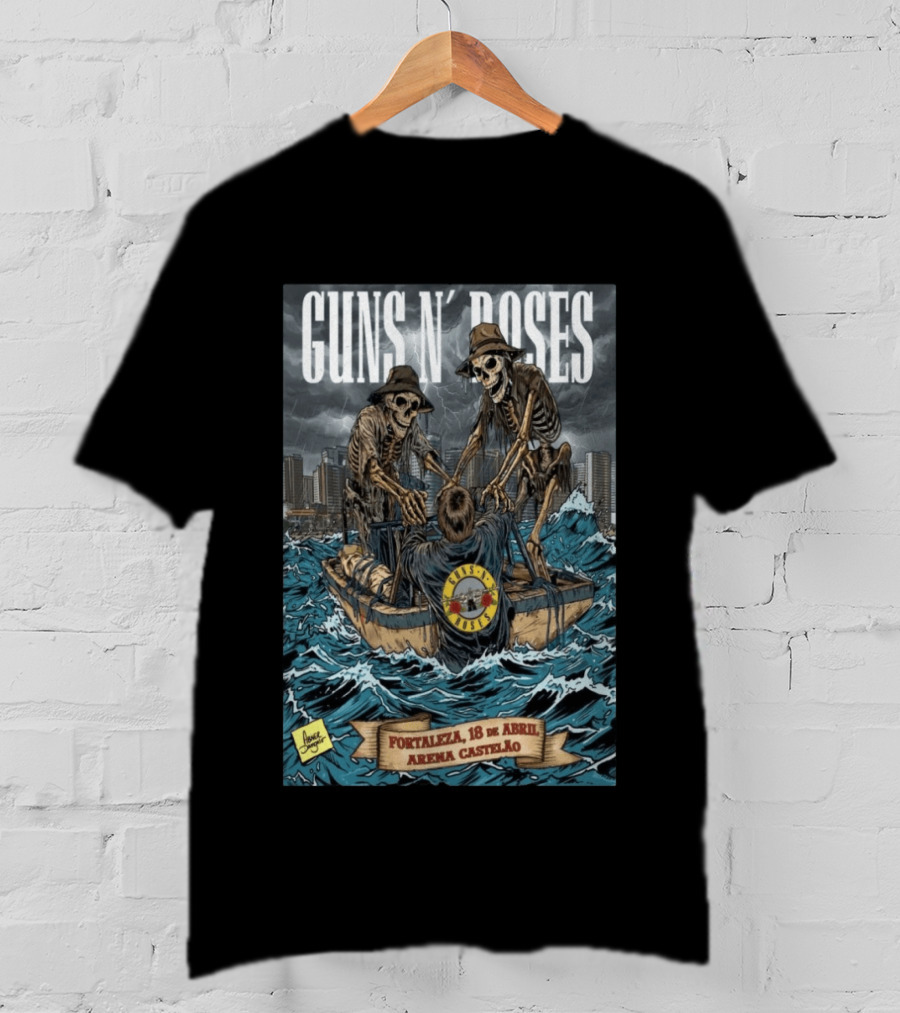 Guns N' Roses April 18 2026 Fortaleza Arena Castelão Skeletal Boat T-Shirt