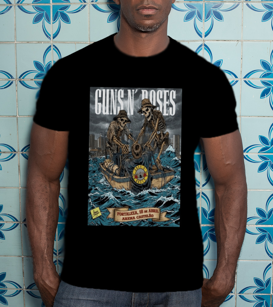Guns N' Roses April 18 2026 Fortaleza Arena Castelão Skeletal Boat T-Shirt