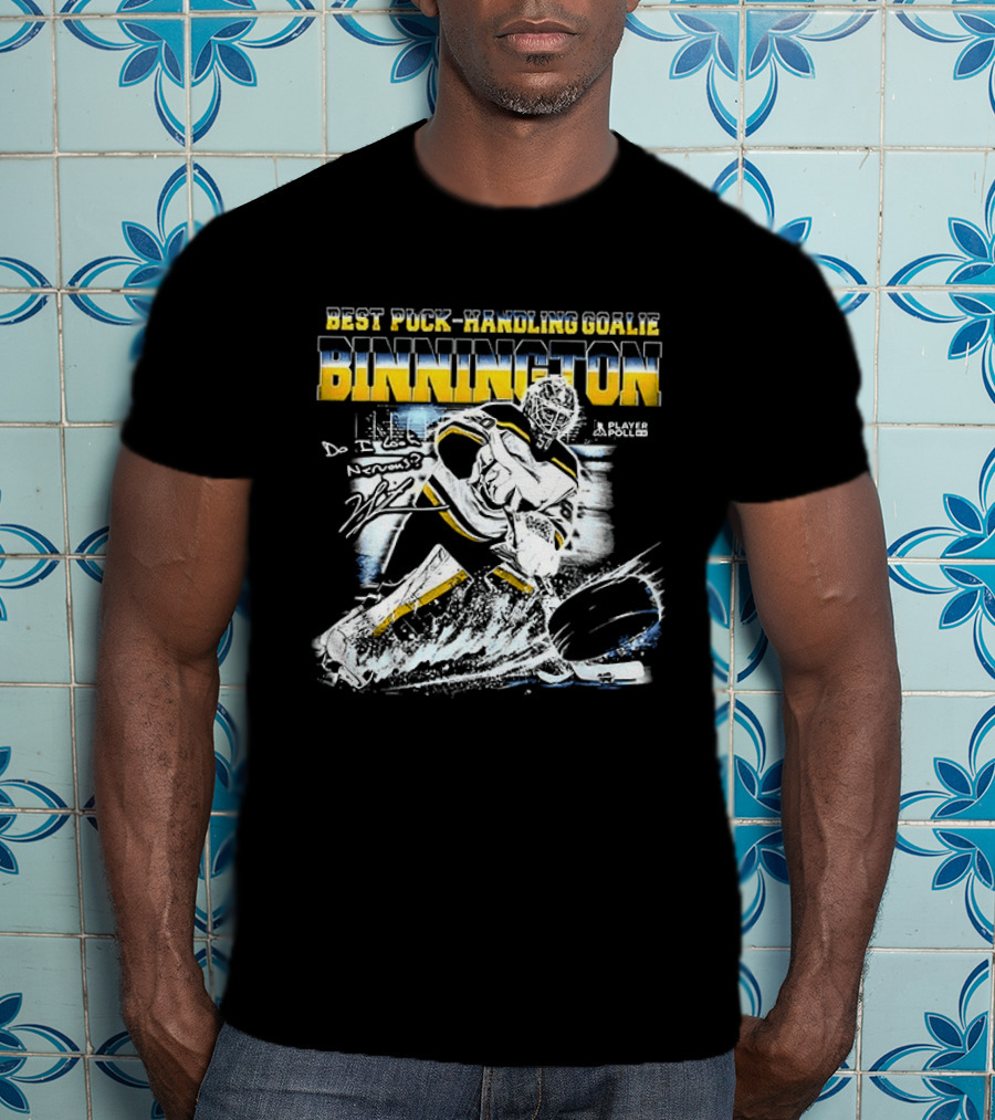 Best Puck Handling Goalie Binnington St. Louis Hockey T-Shirt