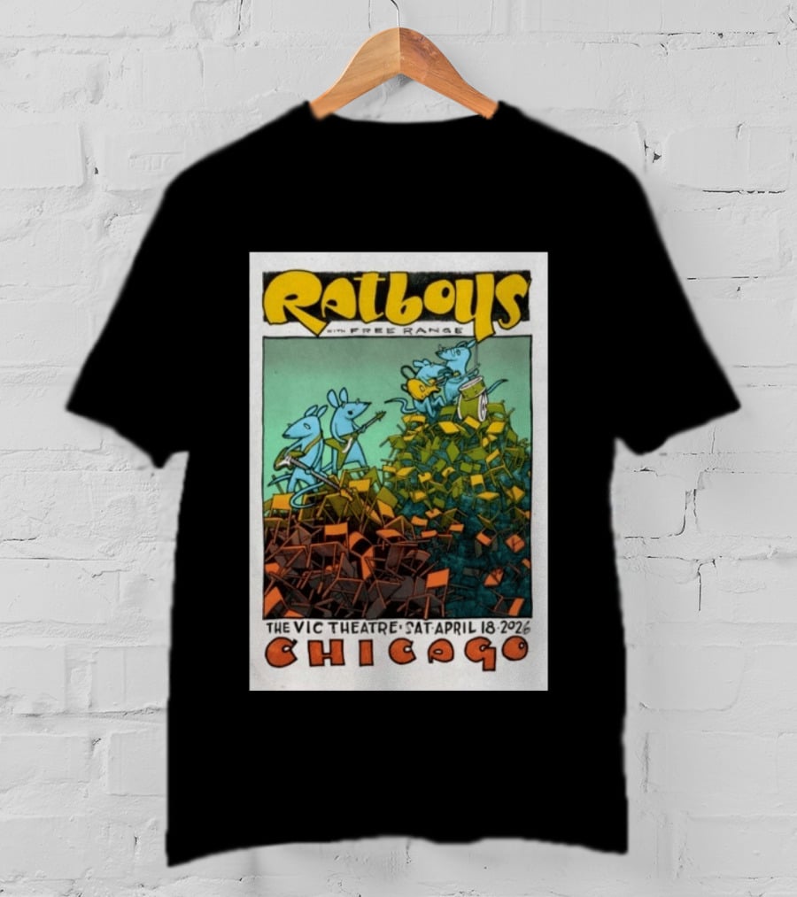 Ratboys Free Range April 18 2026 Vic Theatre Chicago Concert T-Shirt