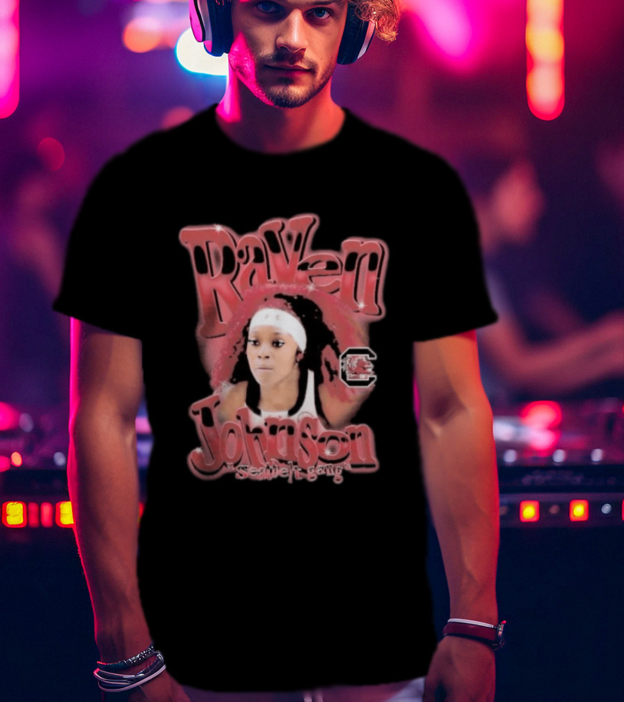 Raven Johnson South Carolina Gamecocks Seatbelt Gang T-Shirt