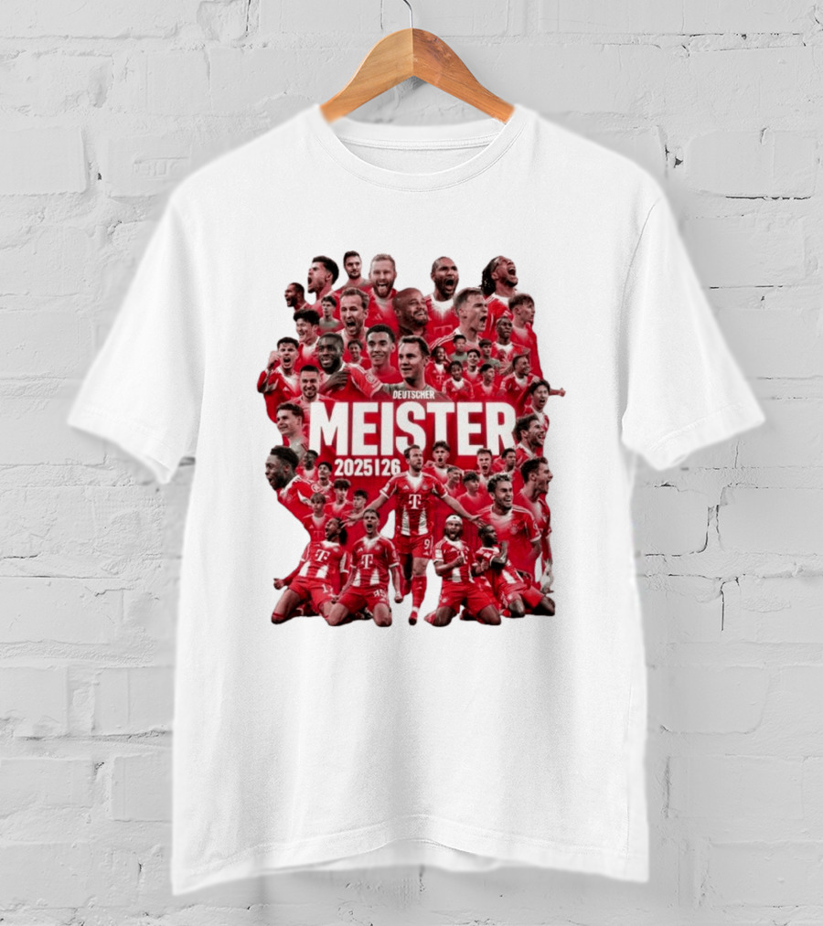 Bayern Deutscher Meister 2025 2026 Players Celebration T-Shirt