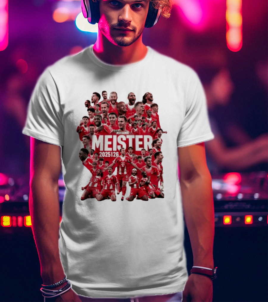 Bayern Deutscher Meister 2025 2026 Players Celebration T-Shirt