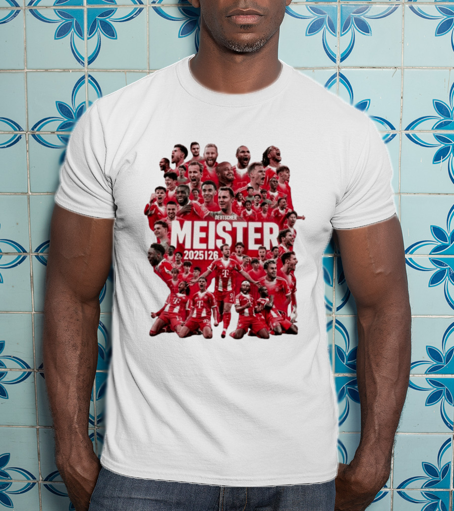 Bayern Deutscher Meister 2025 2026 Players Celebration T-Shirt