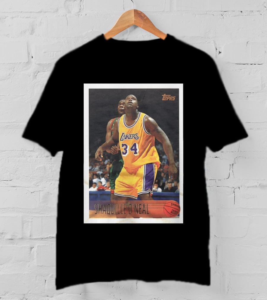 SHaQuille O'Neal Topps Lakers NBA Basketball Trading Card T-Shirt