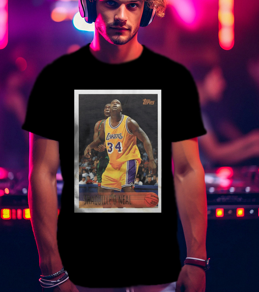 SHaQuille O'Neal Topps Lakers NBA Basketball Trading Card T-Shirt