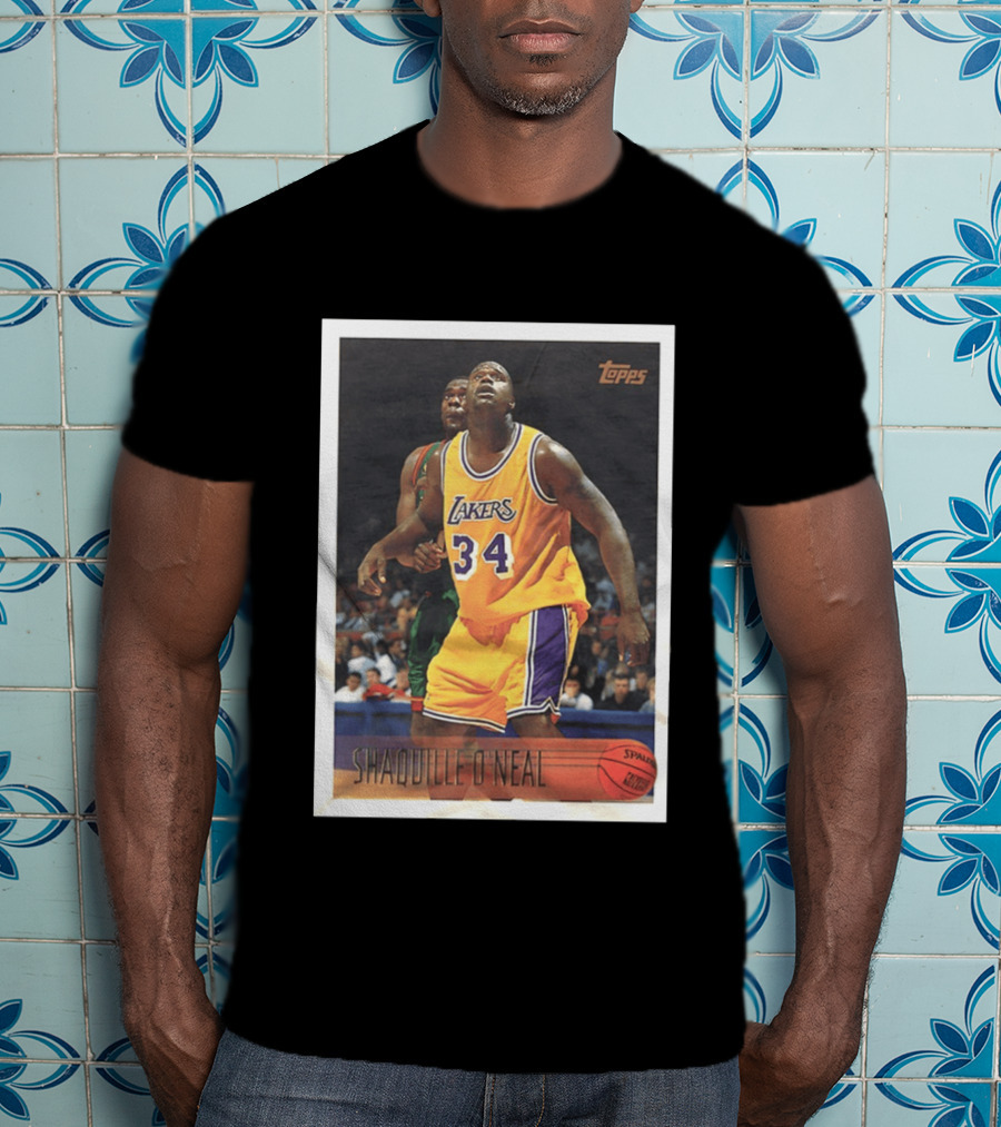 SHaQuille O'Neal Topps Lakers NBA Basketball Trading Card T-Shirt