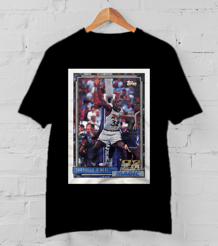 Shaquille O'Neal 1992 NBA Draft Pick Topps Card Orlando Magic T-Shirt