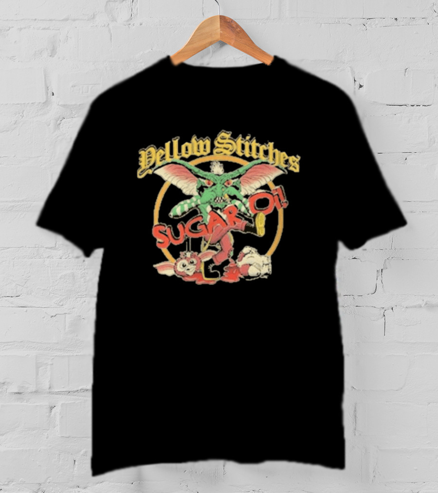 Yellow Stitches Sugar Oi Creature With Wings And Mischievous T-Shirt