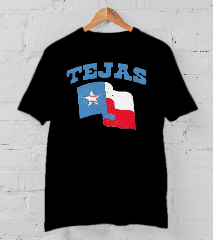 TEJAS Texas Flag With Baseball Star T-Shirt