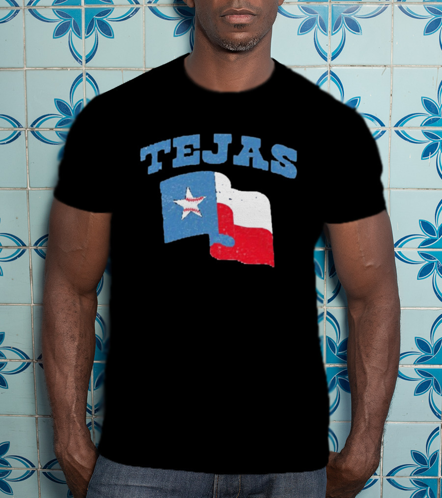 TEJAS Texas Flag With Baseball Star T-Shirt
