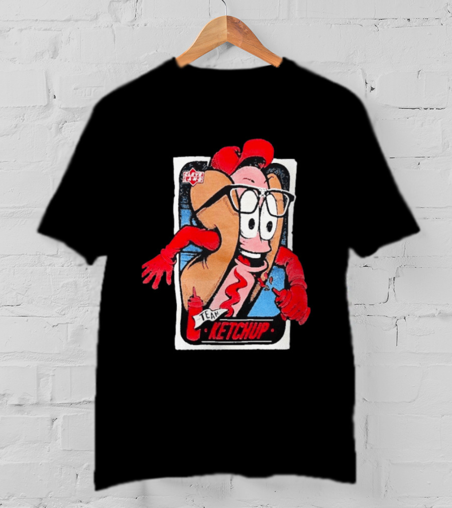 Cleveland Hot Dog Character Glasses Team Ketchup T-Shirt