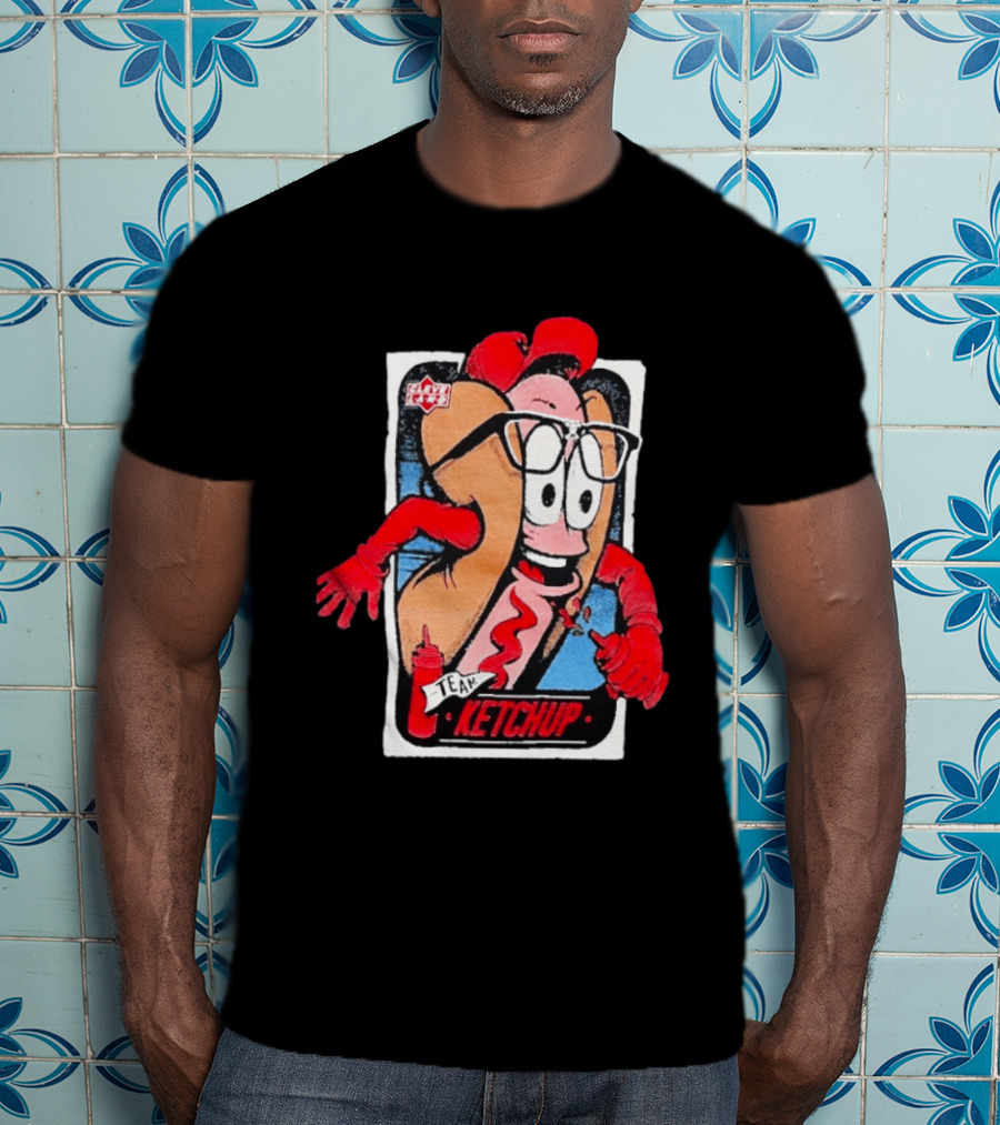 Cleveland Hot Dog Character Glasses Team Ketchup T-Shirt