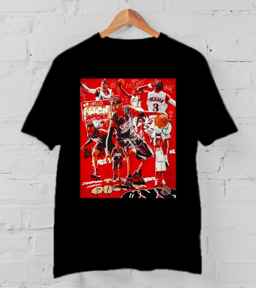 Allen Iverson Philadelphia 76ers NBA Hall Of Famer Iconic Collage 3 Jersey MVP Greatest 01 T-Shirt