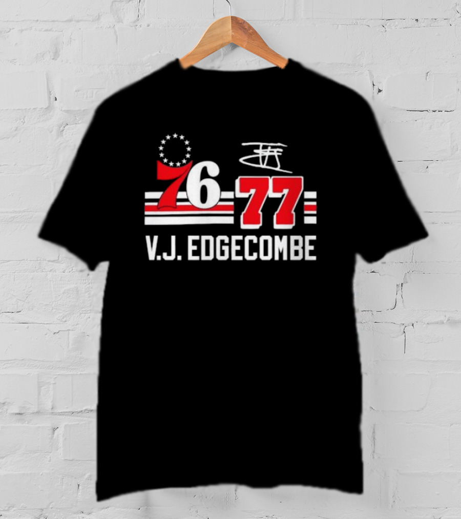 Philadelphia 76ers VJ Edgecombe 76 77 NBA Number T-Shirt